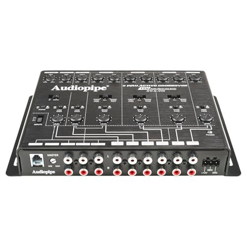 Audiopipe 6-Way Active Crossover (XV-6-V15), Multiplier Switch, Compact, Power LED Indicator, Subwoofer Bass Boost, Custom Installation, Remote Bass Knob - Image 4