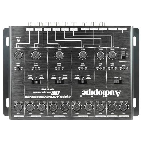 Audiopipe 6-Way Active Crossover (XV-6-V15), Multiplier Switch, Compact, Power LED Indicator, Subwoofer Bass Boost, Custom Installation, Remote Bass Knob - Image 3