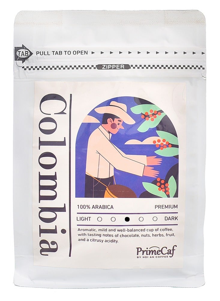 PrimeCaf Colombia Espresso High Quality , Medium Roasted 100% Arabica - 220 Grams - Image 1