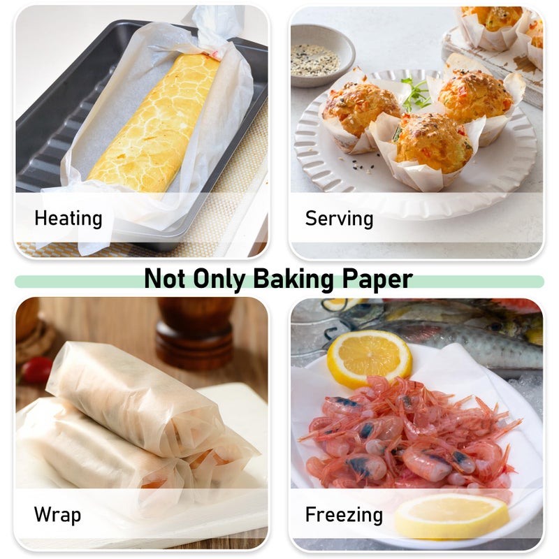 EcoDispose Non-Stick Precut Parchment Paper Baking Sheets Full Pan liner for Bake (16-3/8" x 24-3/8",White,200PCS) - Image 5