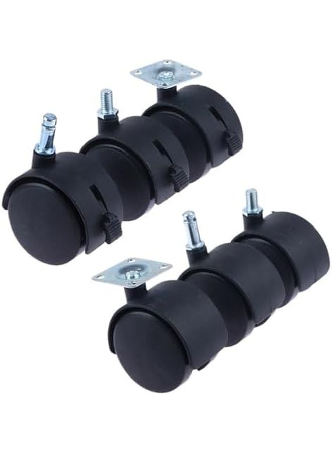 M8 Thread 40mm Swivel Caster Wheels With Brake And Floor Protection 1 Pair - Image 3