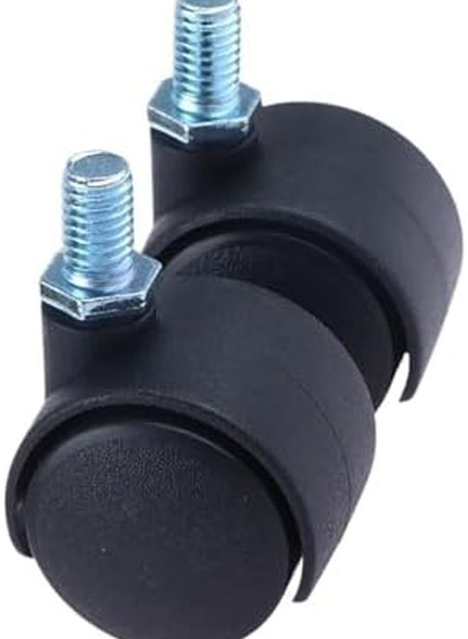 M8 Thread 40mm Swivel Caster Wheels With Brake And Floor Protection 1 Pair - Image 2