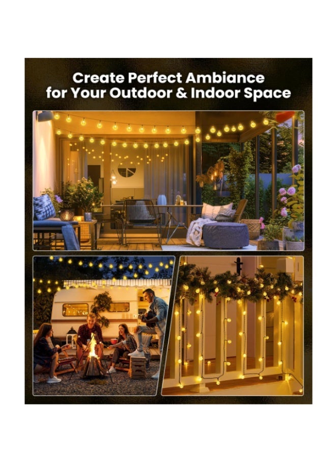 Brightown Solar String Lights Outdoor 60 Led 35.6 FT Crystal Globe Lights with 8 Lighting Modes, Waterproof Solar Powered Patio Lights for Garden Yard Porch Wedding Party Decor - Image 5