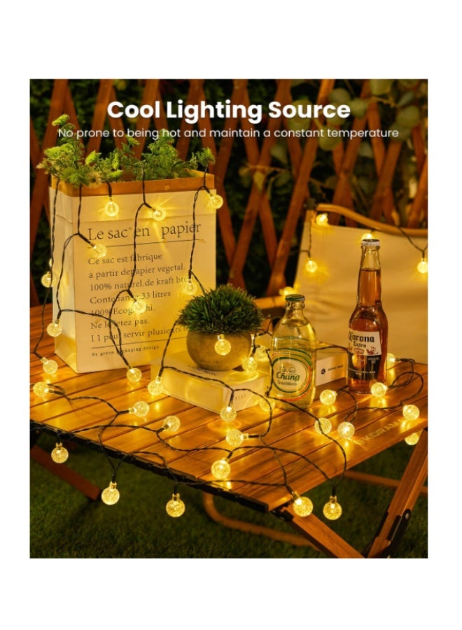 Brightown Solar String Lights Outdoor 60 Led 35.6 FT Crystal Globe Lights with 8 Lighting Modes, Waterproof Solar Powered Patio Lights for Garden Yard Porch Wedding Party Decor - Image 3