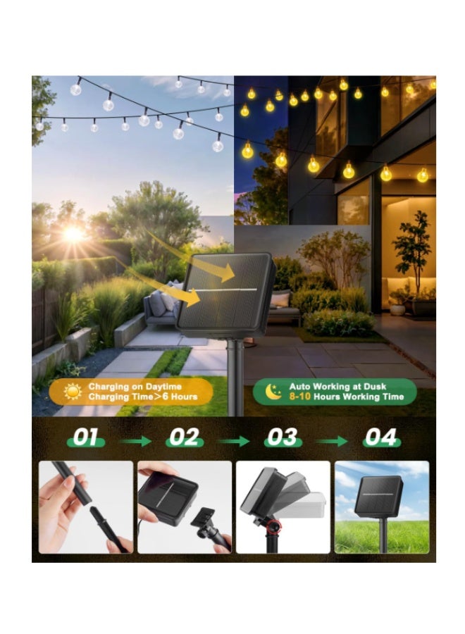 Brightown Solar String Lights Outdoor 60 Led 35.6 FT Crystal Globe Lights with 8 Lighting Modes, Waterproof Solar Powered Patio Lights for Garden Yard Porch Wedding Party Decor - Image 4