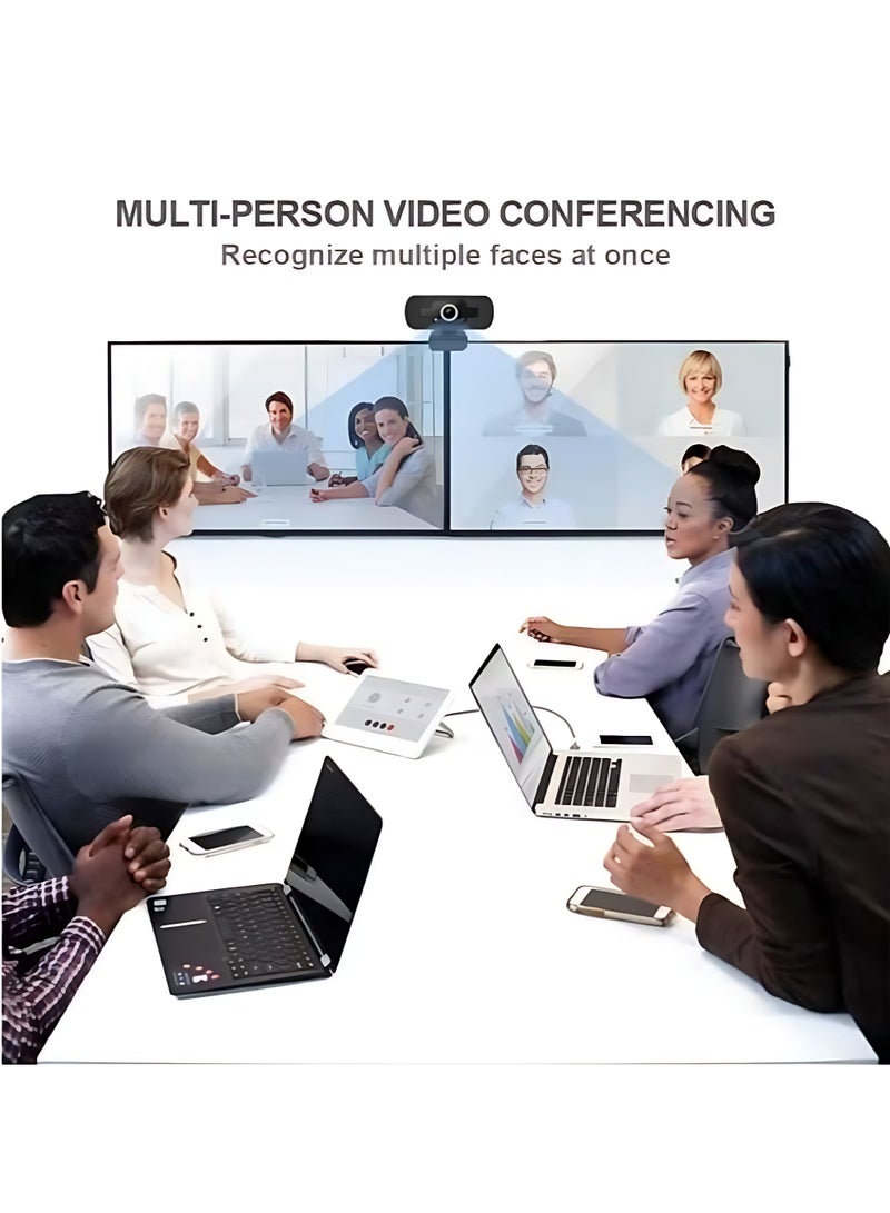 الآلة الصغيرة كاميرا ويب بدقة 1080ب مع ميكروفون، كاميرا ويب عالية الدقة بدقة 30 إطارًا في الثانية، كاميرا بث مزودة بميكروفونين، زاوية دوران 360 درجة، زاوية رؤية 110 درجة، كاميرا USB للمكالمات/المؤتمرات/الكمبيوتر المحمول/الكمبيوتر - Image 5