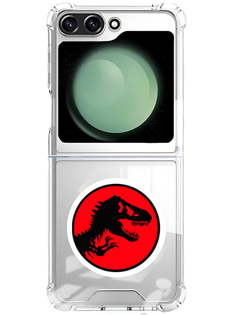 Theodor Magnetic Case for Samsung Galaxy Z Flip 6 Compatible with MagSafe Wireless Charging, Shockproof Phone Bumper Cover Jurassic Park - Image 1