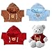 JIYIN 3 Pcs Build a Bear Clothes 1216 Inch Bear Hoodie Red Blue Brown Stuffed Animal Clothes Cute Cute Clothes Hat Kawaii Plush Clothes Bear Hoodie Sweater - Image 3
