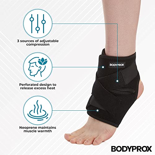 Bodyprox Ankle Support Brace, Breathable Neoprene Sleeve, Adjustable Wrap! (1 Pack) - Image 3