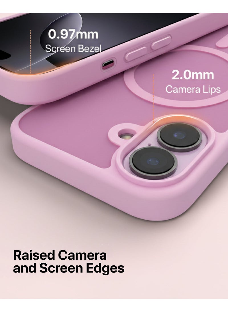INFINYTY iPhone 16 Case– Gleam Series (Pink) Hybrid Matte Finish, Seamless Color Match, MagSafe Compatible, Mil. Grade Drop-Tested, Air Cushion Corners, Soft Touch, Scratch-Resistant - Image 2