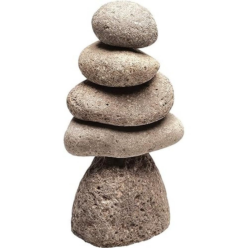 Ancient Graffiti Medium 5Stone Natural River Stone Cairn Multicolor 8in