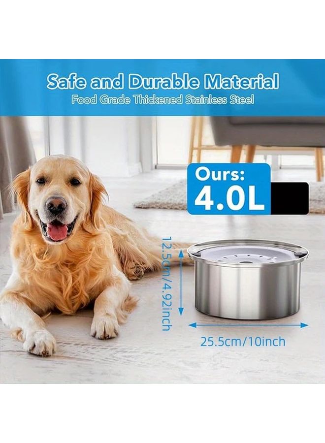 2 5L Stainless Steel Slow Feeder Dog Bowl Anti Spill Splash Proof Large Capacity Durable - Image 5