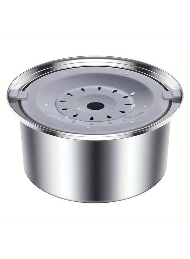 2 5L Stainless Steel Slow Feeder Dog Bowl Anti Spill Splash Proof Large Capacity Durable - Image 1