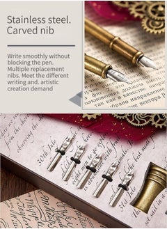 Y&D Vintage Feather Quill Dip Ink Pen Set Blue  - Image 5