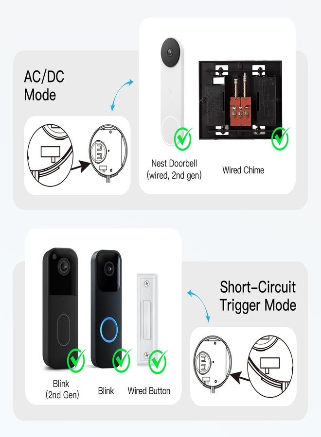 Bistee Wireless Doorbell Chime - Compatible with Blink video Doorbell (1st gen)/(2nd gen) /Wired chime with Wired Transmitter (Black) - (1 Video Doorbell Extender 1 Receiver) - Image 3