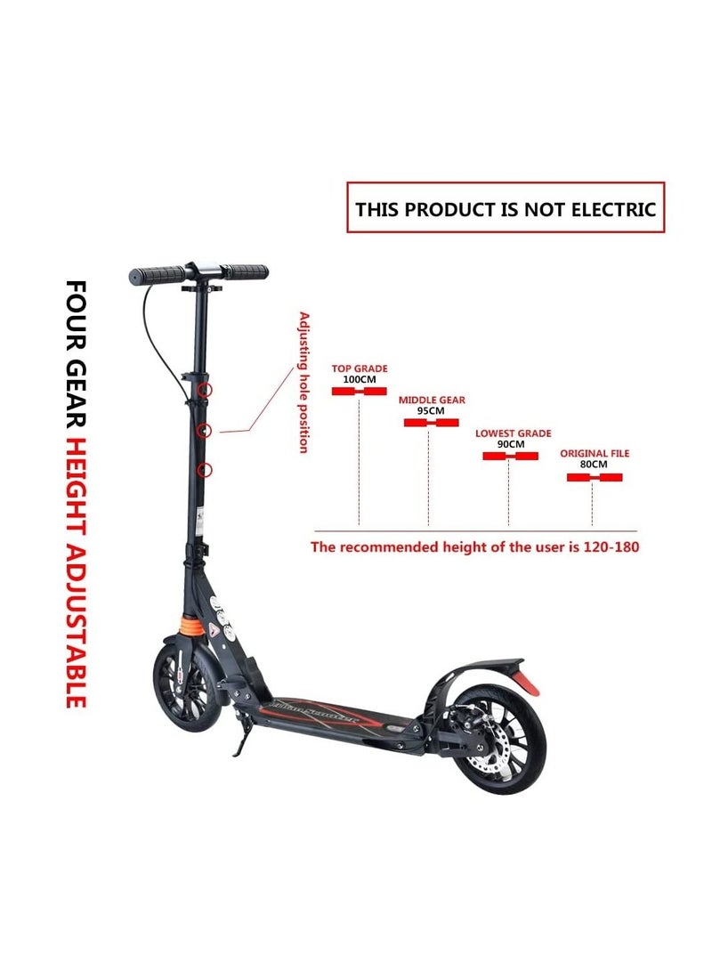 Generic Adult Foldable Scooter 200MM Big Wheels Adult Kick Scooter with Disc Brakes with Double Shock Absorption System  - Image 2