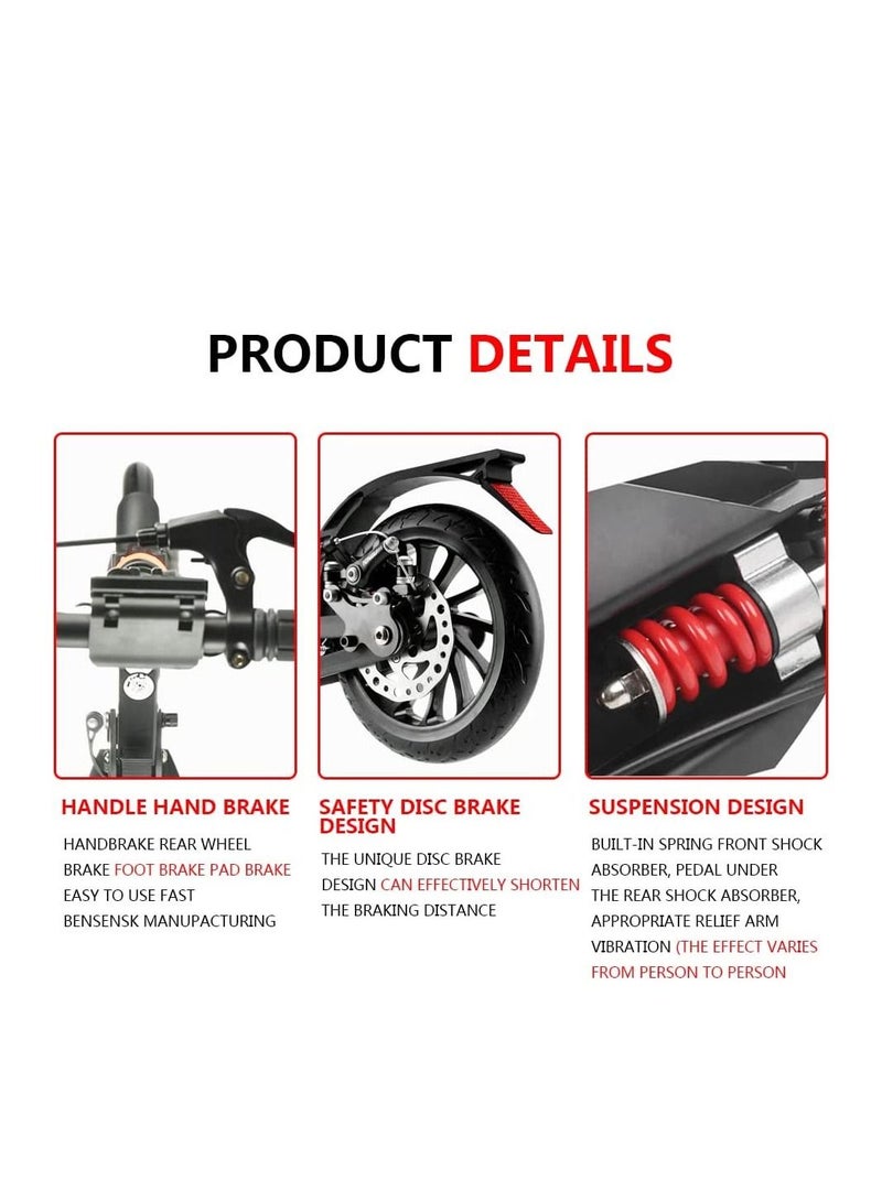 Generic Adult Foldable Scooter 200MM Big Wheels Adult Kick Scooter with Disc Brakes with Double Shock Absorption System  - Image 4