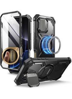 Armorbox For Iphone 16 Pro Max Case With Camera Control Capture Button Camera Cover Stand Fit For Magsafe Military Protection Full Body Phone Case With Built In Screen Protector Black