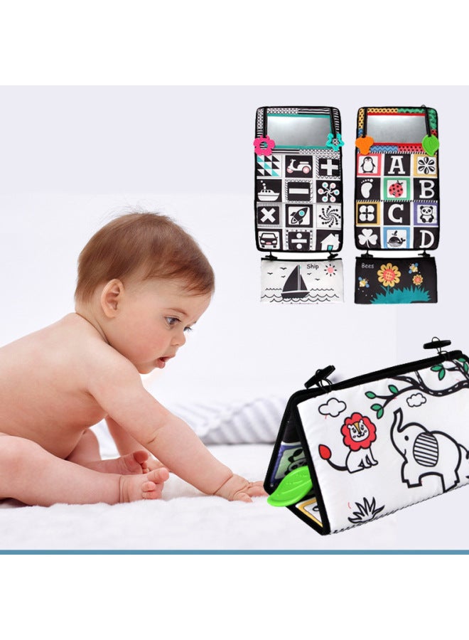 Baby Car Can Be Hung Can Be Erected Safety Mirror Black And White Color Vision Baby Early Education Toy Cloth Book Ring Paper Tooth Glue-Color:Green-Specifications:OPP Packaging - Image 3