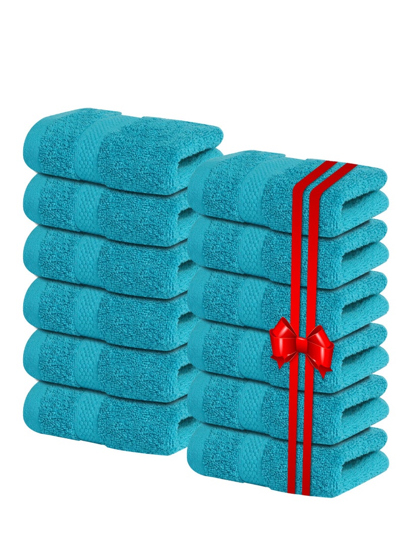 إنفينيتي اكسكلوسيفز - Infinitee Xclusives [12 Pack] پریمیم ٹیل واش کپڑے اور چہرے کے تولیے، 13 x 13 انچ (33 x 33 سینٹی میٹر) 100٪ سوتی، نرم اور جاذب واش کلاتھ سیٹ - باتھ روم، جم اور سپا کے لیے بہترین - Image 1