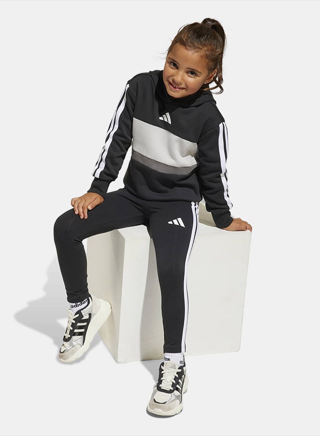 Adidas Seasonal Essentials Tiberio 3-Stripes Fleece Leggings Set Kids - Image 3