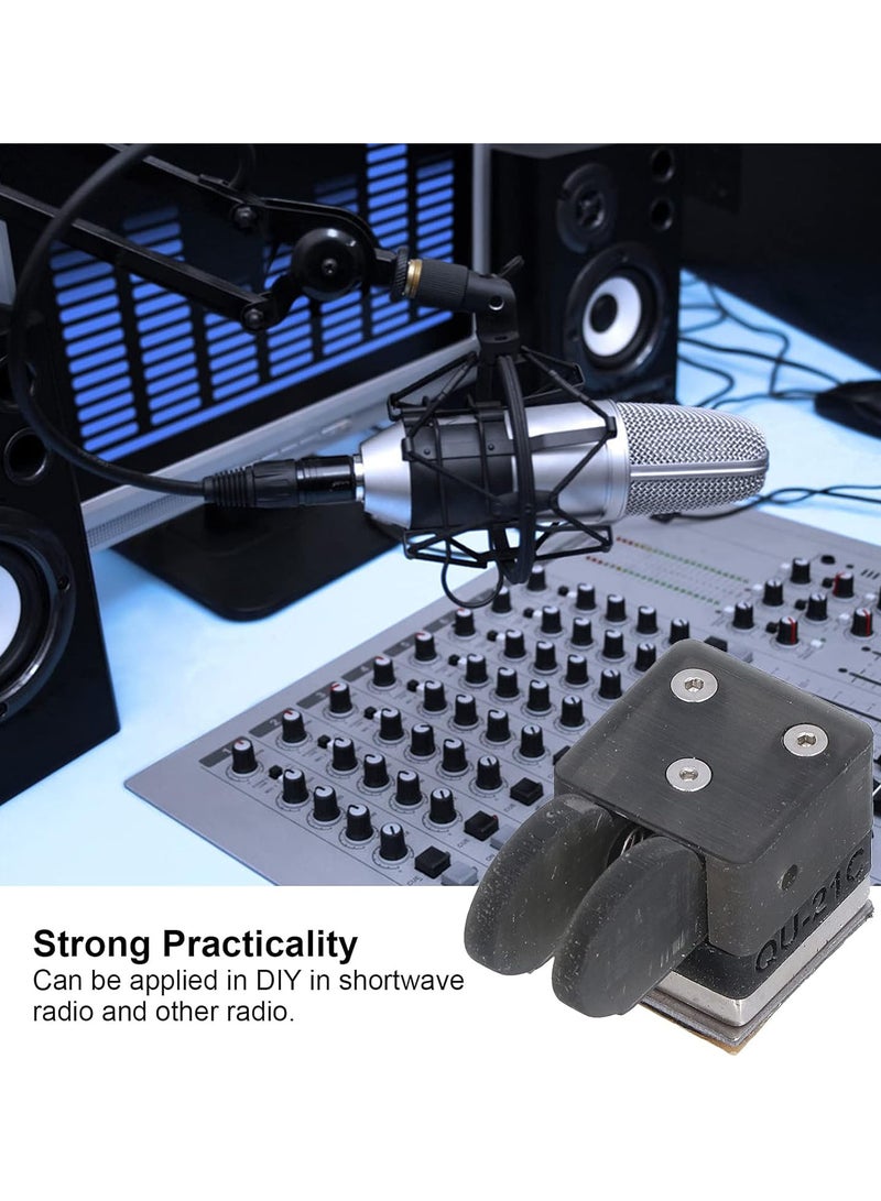 GGOOT Electric CW Key, Durable Mini Black Dual Paddle Morse Code Keys ABS for Shortwave Radio  - Image 3