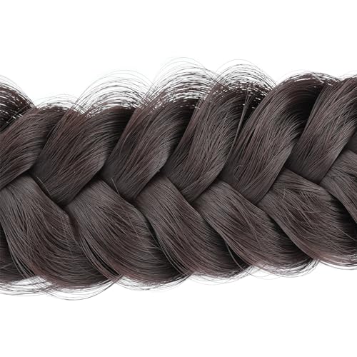BOBIYA Messy Wide 2 Strands Synthetic Hair Braided Headband Classic Braide Hair Headbands Elastic Stretch Braid Headbands for Women Chocolate - Image 5