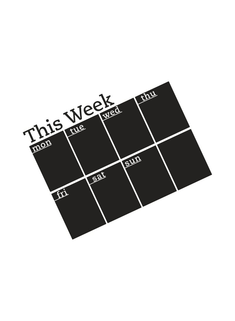 GGOOT Wall Stickers Week Plan Calendar Chalkboard Removable Planner Wall Stickers Black Board Office School Decals Wall Decor Office Calendar  - Image 1
