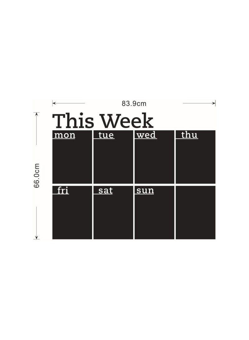 GGOOT Wall Stickers Week Plan Calendar Chalkboard Removable Planner Wall Stickers Black Board Office School Decals Wall Decor Office Calendar  - Image 4