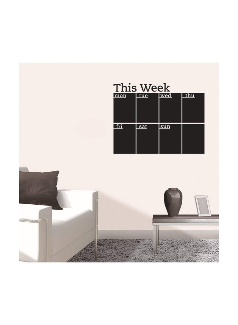 GGOOT Wall Stickers Week Plan Calendar Chalkboard Removable Planner Wall Stickers Black Board Office School Decals Wall Decor Office Calendar  - Image 2
