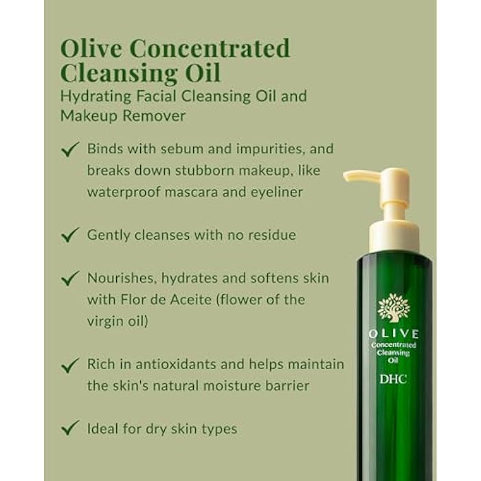 DHC Olive Concentrated Cleansing Oil, Hydrating Facial Cleansing Oil, Makeup Remover, Residue-Free, Dry Skin, Fragrance and Colorant Free, 5 fl. oz. - Image 2