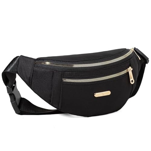 Dorras Fanny Pack for Women, Crossbody Bag Waist Pack Belt Bags for Travel Walking Hiking - Black - Image 3