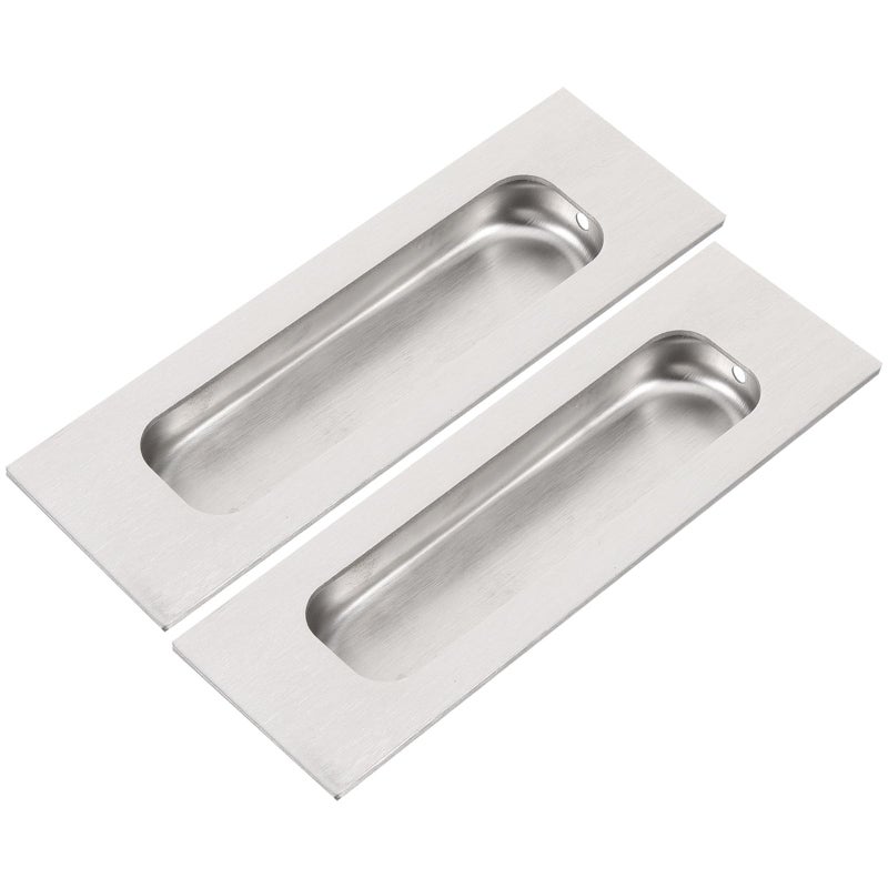 2Pcs Brushed Stainless Steel Recessed Cabinet Pulls Handles For Sliding Door Hardware - Image 2