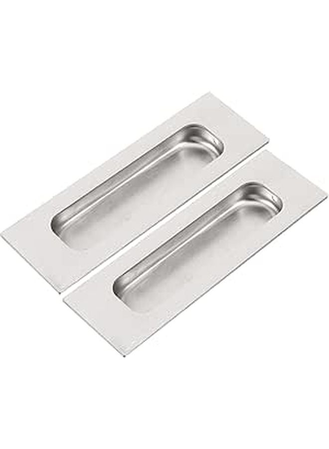 2Pcs Brushed Stainless Steel Recessed Cabinet Pulls Handles For Sliding Door Hardware - Image 1