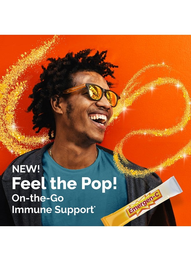 Emergen-C Emergen-C Crystals, On-the-Go Emergen-C Immune Support Supplement with Vitamin C, B Vitamins, Zinc and Manganese, Orange Vitality - 56 Stick Packs - Image 2