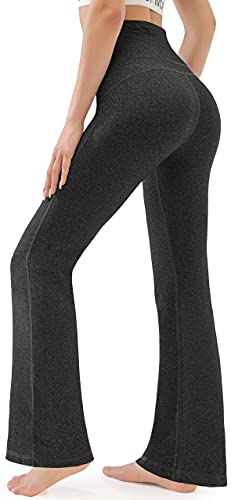 AFITNE Yoga Pants for Women Bootcut Work Pants with Pockets High Waisted Workout Bootleg Yoga Pants Flared Athletic Gym Pants Grey - L - Image 2
