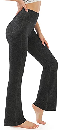 AFITNE Yoga Pants for Women Bootcut Work Pants with Pockets High Waisted Workout Bootleg Yoga Pants Flared Athletic Gym Pants Grey - L - Image 1