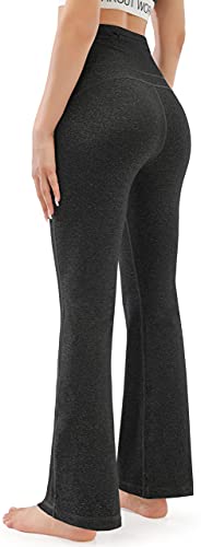 AFITNE Yoga Pants for Women Bootcut Work Pants with Pockets High Waisted Workout Bootleg Yoga Pants Flared Athletic Gym Pants Grey - L - Image 5