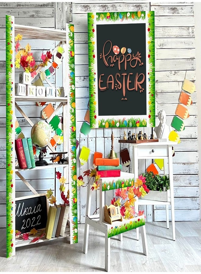 Lucleag Spring Bulletin Board Border, 2 Rolls Spring Green Grass Easter Egg Bunny Bulletin Board Border Trim for Springtime Easter School Classroom Office Wall Holiday Decoration, 78.7 ft - Image 4