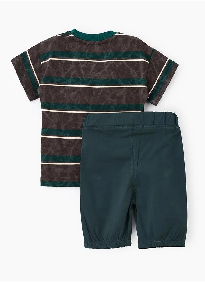 babyqlo Striped Tee & Cargo Shorts