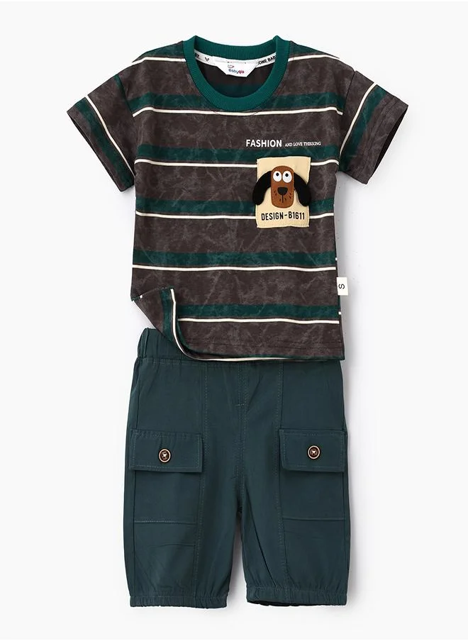 babyqlo Striped Tee & Cargo Shorts