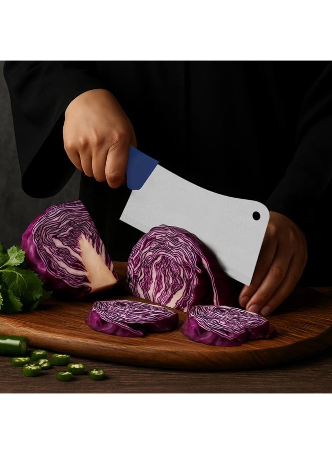 TRAMONTINA Tramontina Professional 6" Cleaver – Stainless Steel Blade, Blue Polypropylene Handle, Durable, Precision Cutting, and Dishwasher Safe  - Image 2