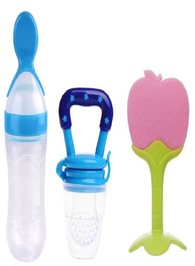 Lappu Baby Food Fruit Nibbler Feeder |Teether for 3 to 6 Months Baby |Teether for 6 to 12 Months Baby | Teether for Baby 6-12 Months Bpa Free Combo Pack of 3 (multi10) - Image 1
