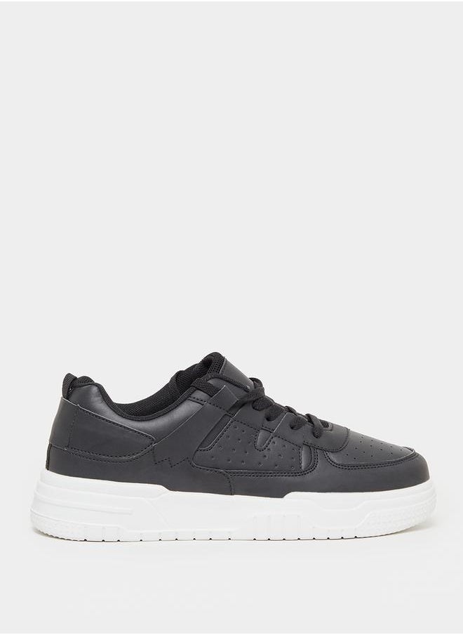 Styli Textured Platform Sole Lace Up Sneakers  - Image 1