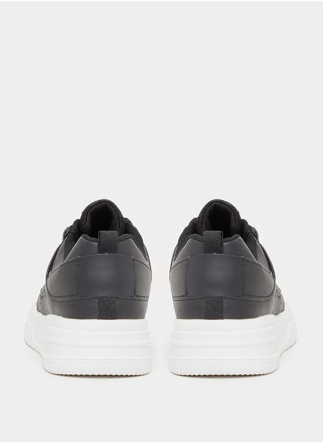 Styli Textured Platform Sole Lace Up Sneakers  - Image 4