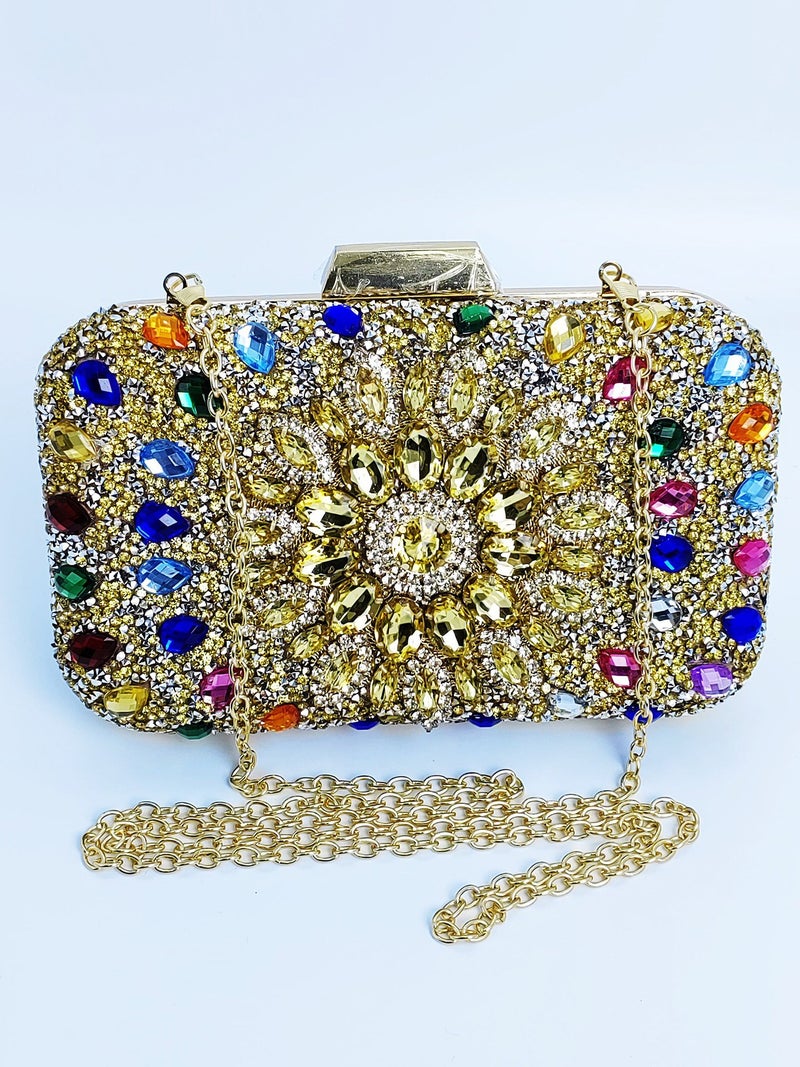 2025 Fashion Clip Bag High-Grade Diamond-Encrusted Women'S Evening Bag Banquet Party Wedding Bride Bag - Image 3