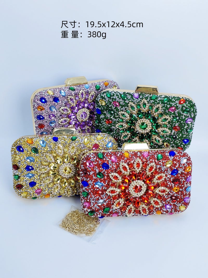 2025 Fashion Clip Bag High-Grade Diamond-Encrusted Women'S Evening Bag Banquet Party Wedding Bride Bag - Image 2
