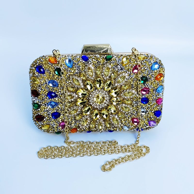 2025 Fashion Clip Bag High-Grade Diamond-Encrusted Women'S Evening Bag Banquet Party Wedding Bride Bag - Image 1