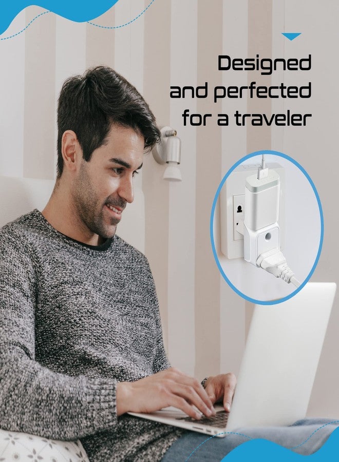 Ceptics India to Europe Travel Adapter Plug Â- 2 in 1 Germany,France Smartphone Adapter-Type C-Ce Certified-Rohs Compliant Â- White-2 Pack - Image 3