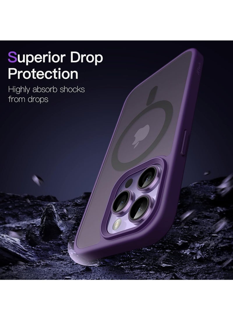 Denx Magnetic for iPhone 13 Pro 6.1 inch Case, Compatible with Magsafe, Slim Protective Translucent Matte, Shockproof Case for iPhone 13 Pro (Deep Purple)  - Image 4